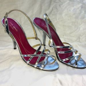 Kate Spade New York Silver Strappy heals Sz 9
